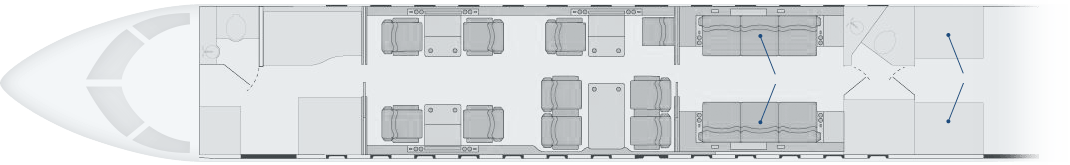 Spécifications d'un avion de la série CRJ de MHIRJ avec 16 sièges passagers